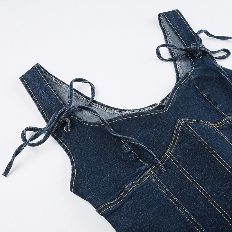 Strap Waistband Denim Corset Vest product image (6)