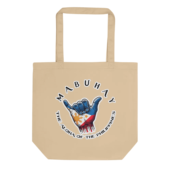 MABUHAY THE ALOHA OF THE PHILIPPINES TOTE: VERSATILE USE, ORGANIC TOTE BAG, PHILIPPINES SHAKA LOGO product image (1)