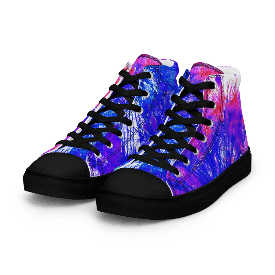 Abstract Bright Neon Dandelion Seeds Women's Canvas High Top Shoes product image (7)