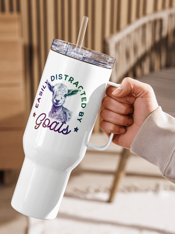 "Easily distracted by goats" Travel Mug with a Handle product image (15)