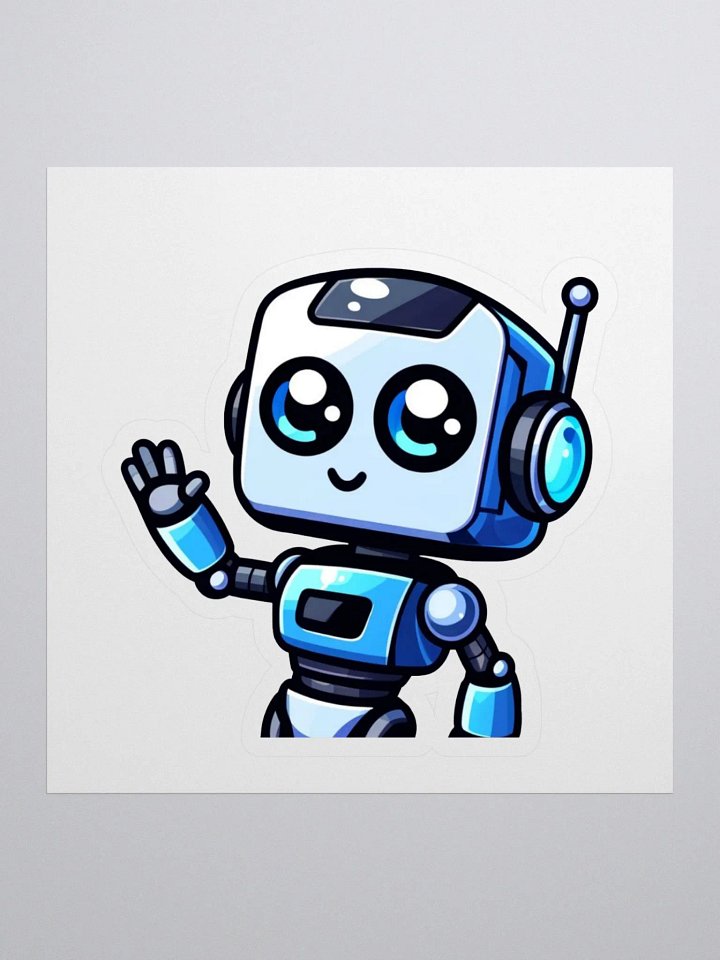 Happy Robot Wave Kiss Cut Stickers product image (1)