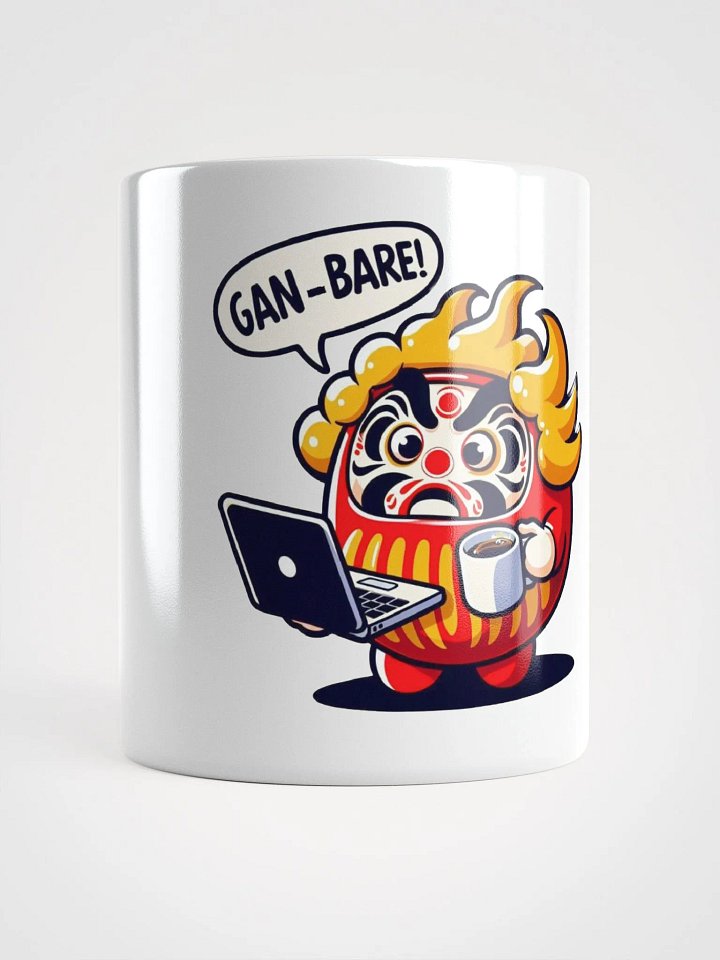 Ganbare Daruma Glossy White Coffee Mug product image (1)