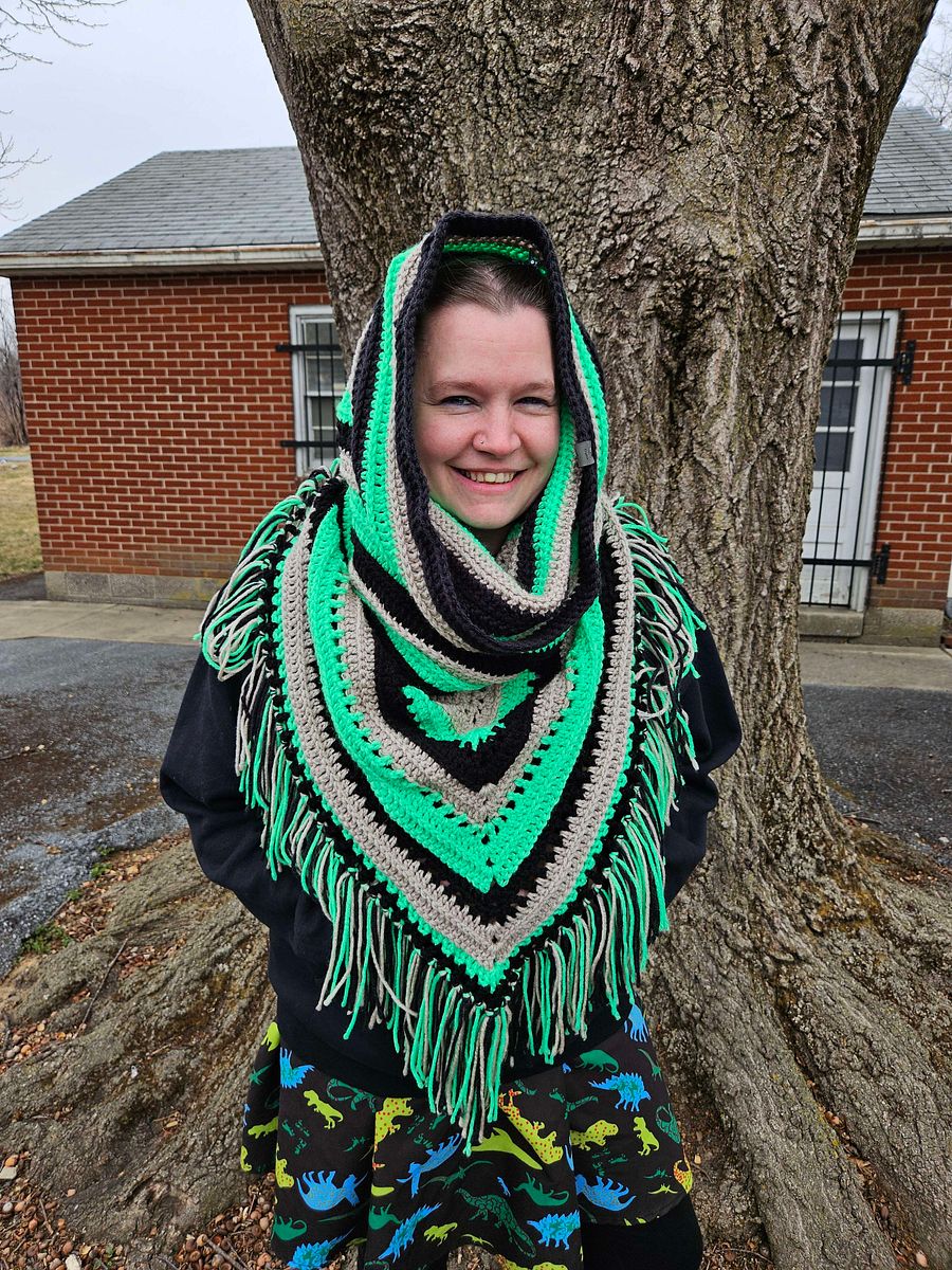 Crochet Wild Oleander Hooded Scarf product image (4)