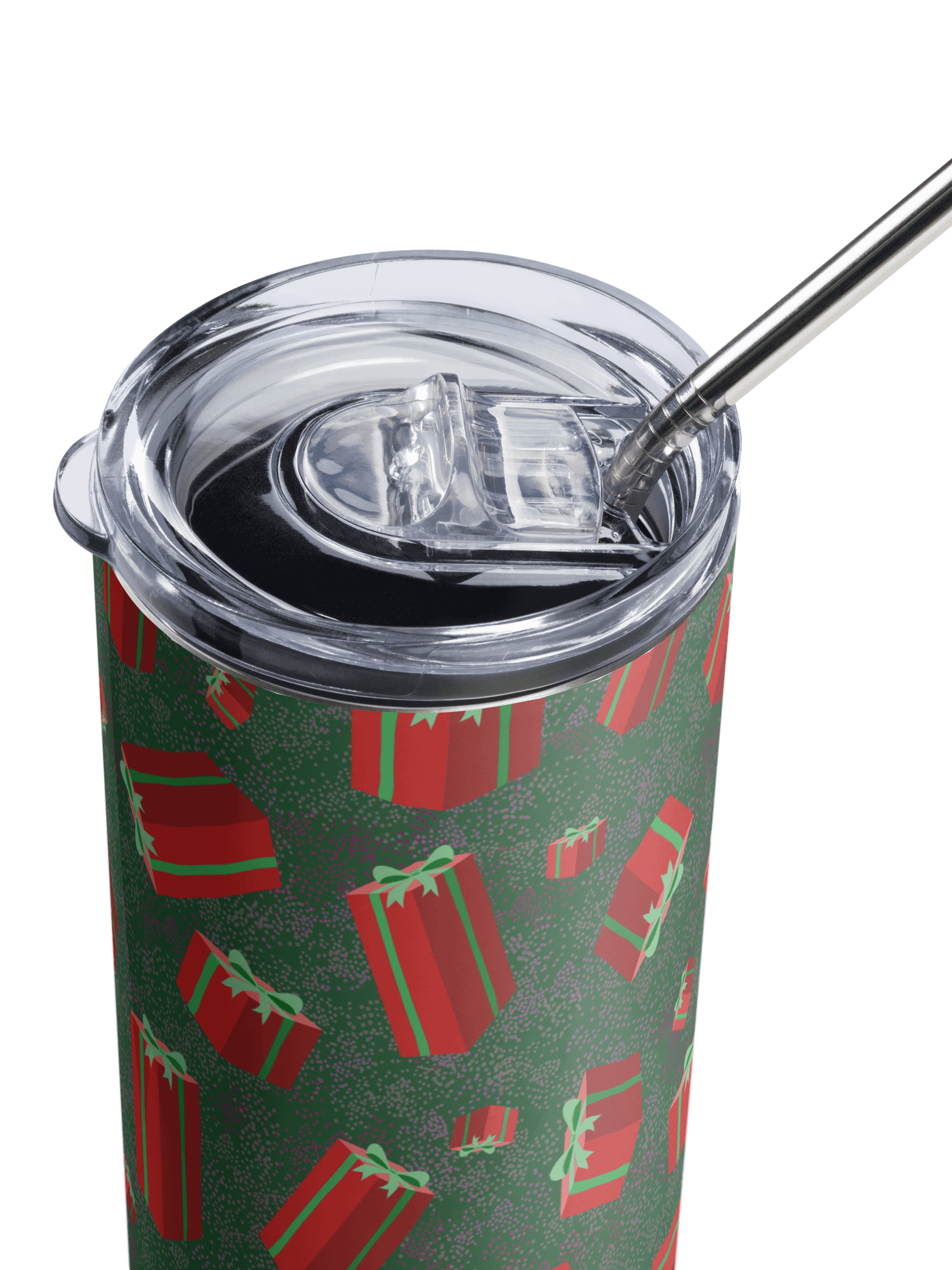 Retro Floating Red Presents Stainless Steel Tumbler with Straw product image (5)