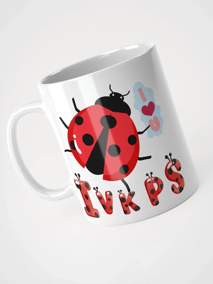 White Glossy Mug Ladybug product image (3)