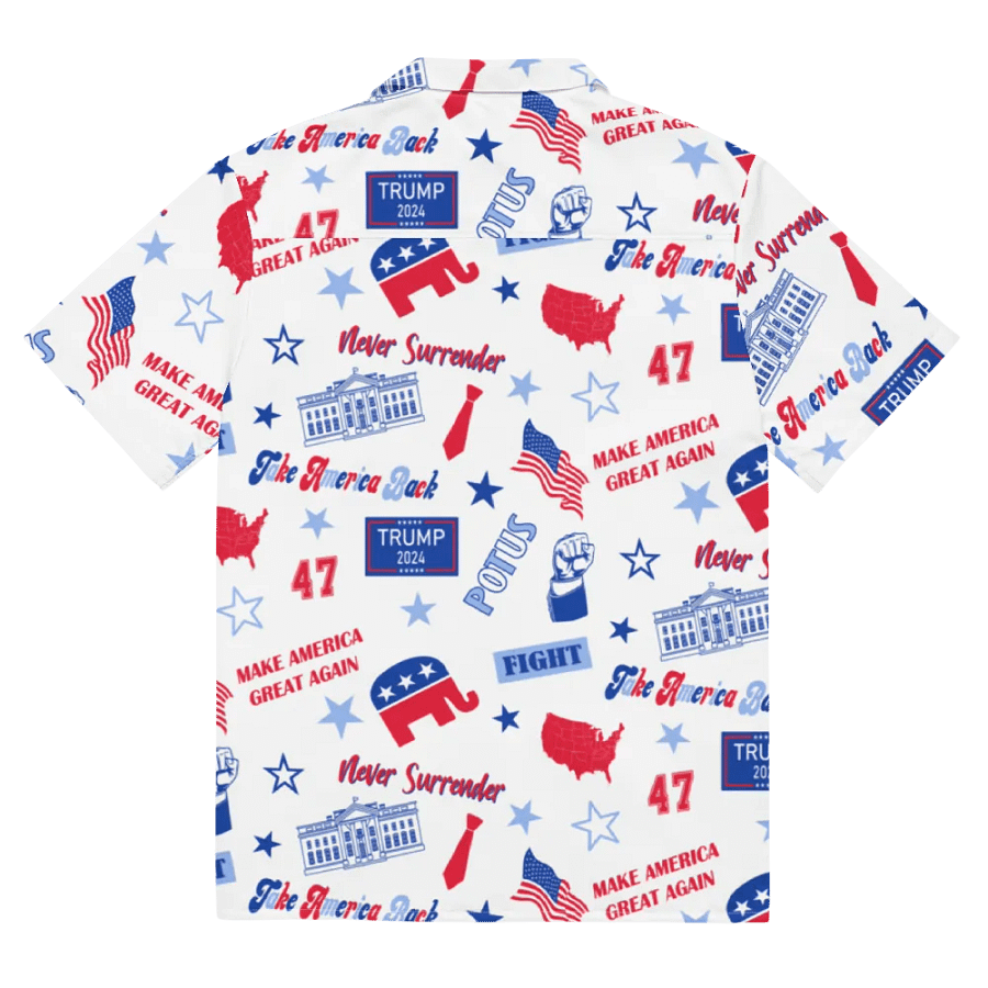 Trump 2024 Election-Themed White Pattern Hawaiian Shirt - Patriot Trump Supporter Make America Great Again product image (11)