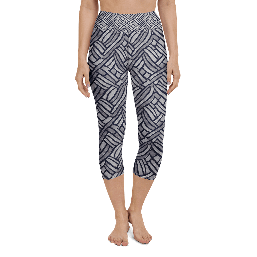 Grey Rectangles Capri Leggings product image (4)