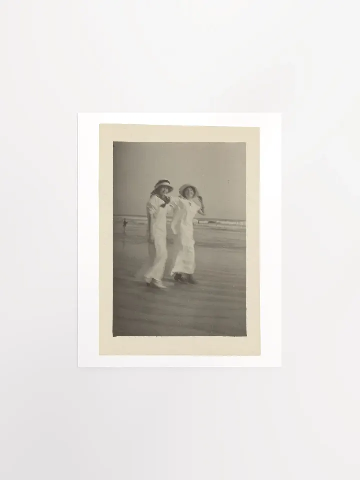 Women In White Dresses On Beach by Louis Fleckenstein (1907–1943) - Print product image (1)