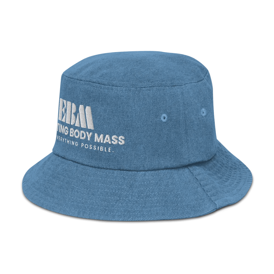 EBM Denim Bucket Hat (White Logo) product image (9)