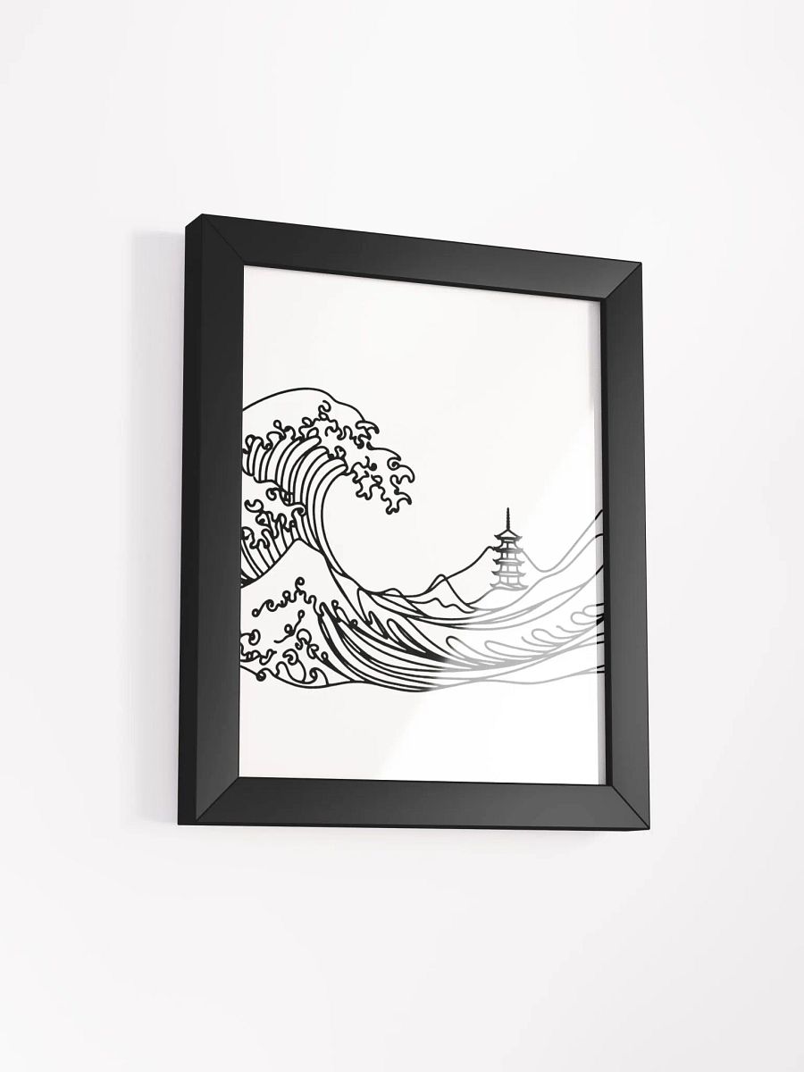 Kanagawa Waves Lines Art Design Wood Framed Poster product image (43)