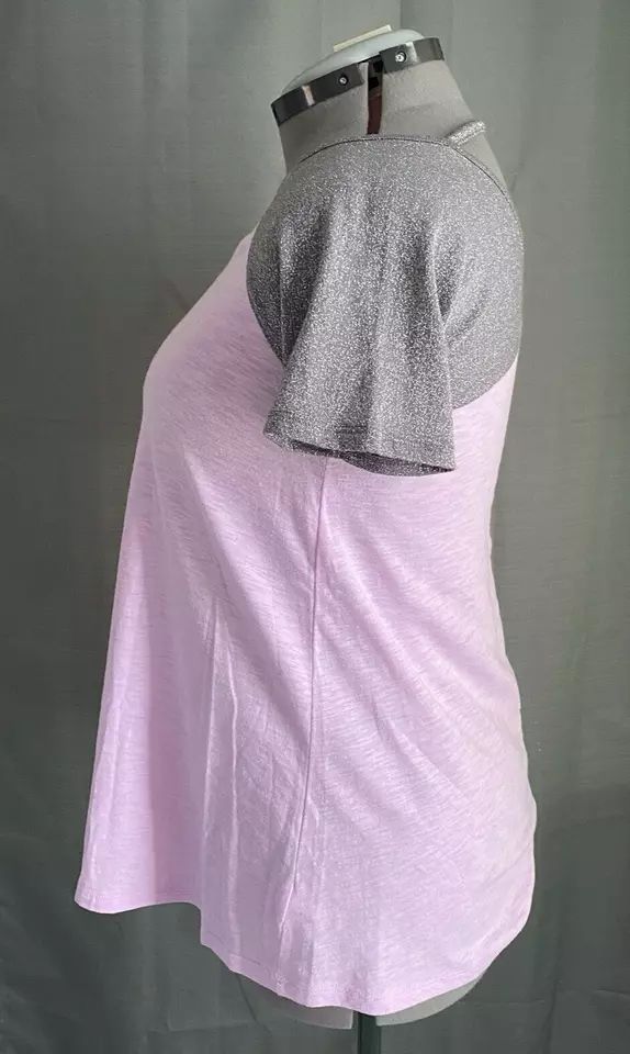 Justice Girls Shirt Sz18/20 sequin hat, glitter sleeves product image (5)