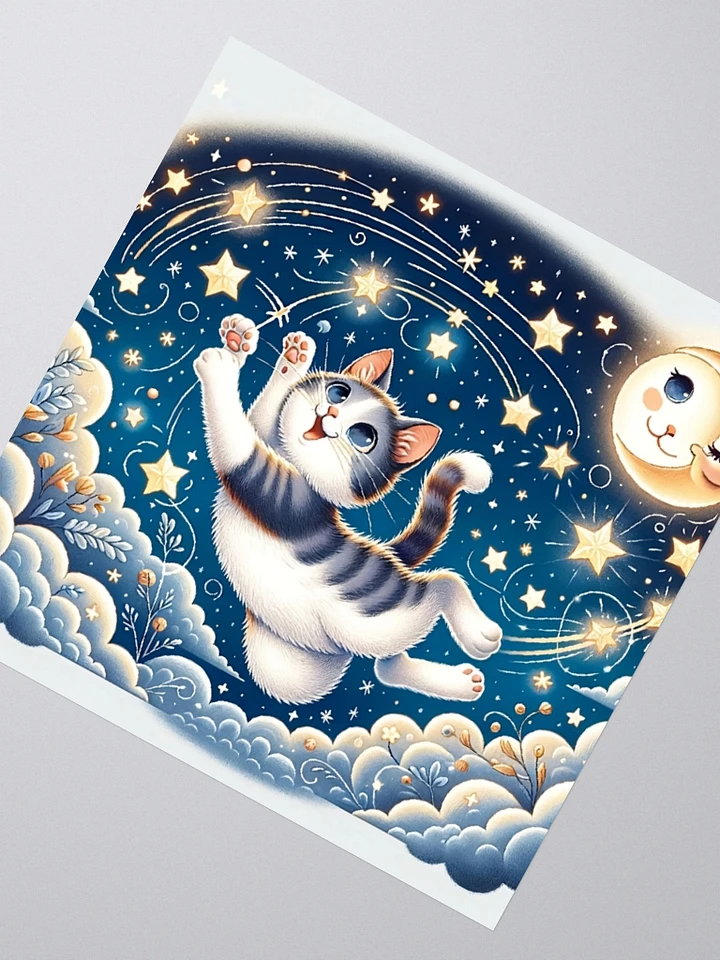 Kiss Cut Stickers: Moon and Stars Cat product image (4)