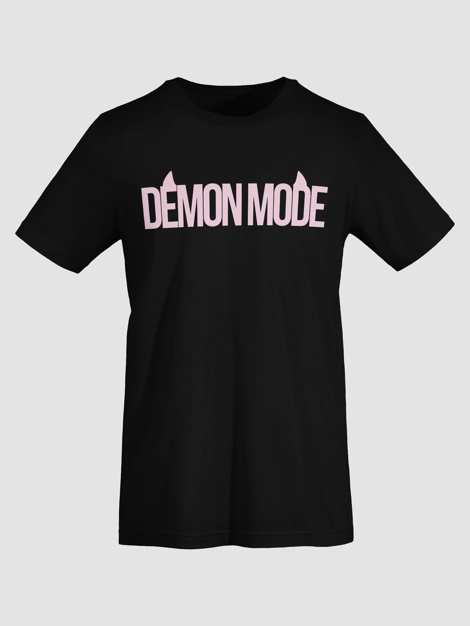 Demon Mode Black T-shirt (Pink Lettering) product image (7)
