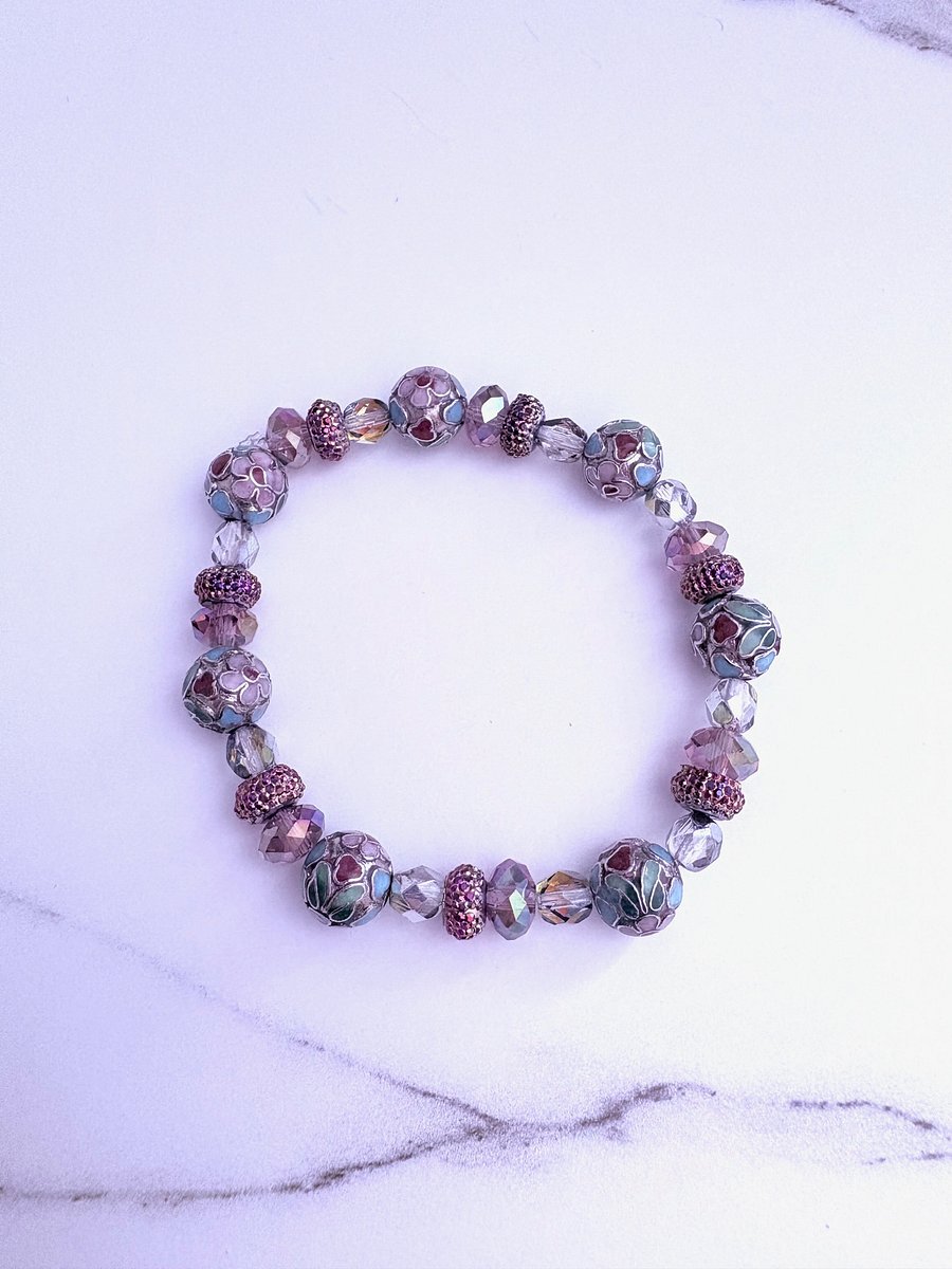 Mosaic 7.5" Metallic Beads | Handmade Bracelet | Coastal Charm Jewelry by Monique Faella Designs™ | MFD-00060 product image (1)
