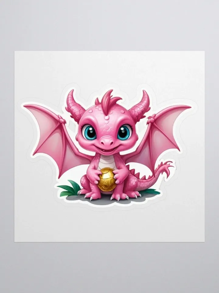 Cute Baby Pink Dragon V.3 Sticker product image (1)