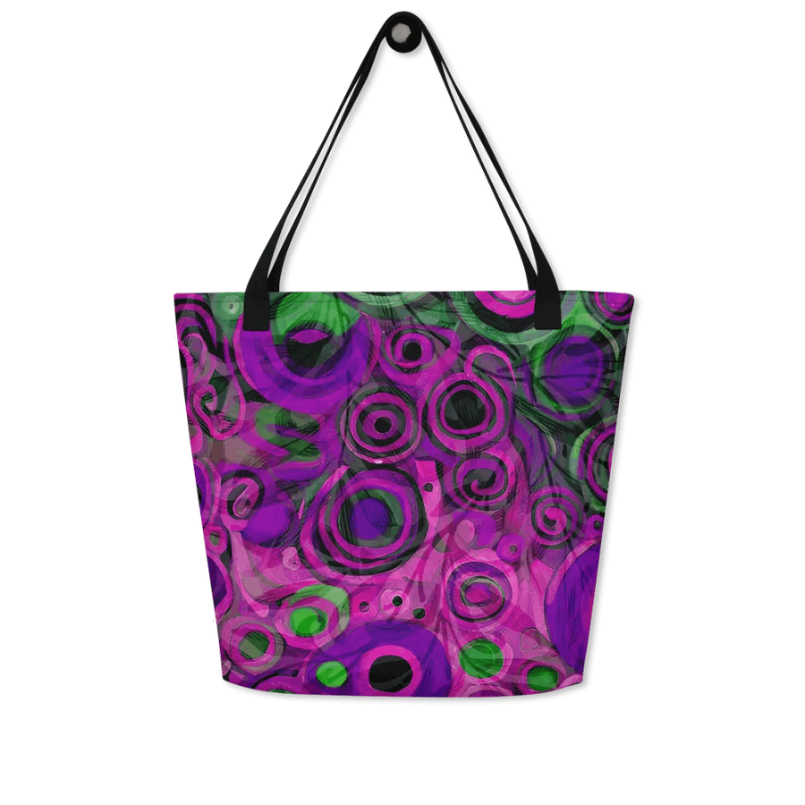 klimt inspired design all over print tote for arty men and ladies in subtle mauves for the creative person product image (4)