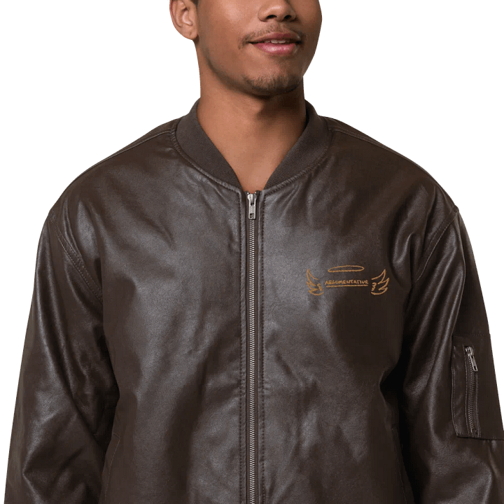 ANGELIC monochrome brown faux leather jacket product image (1)