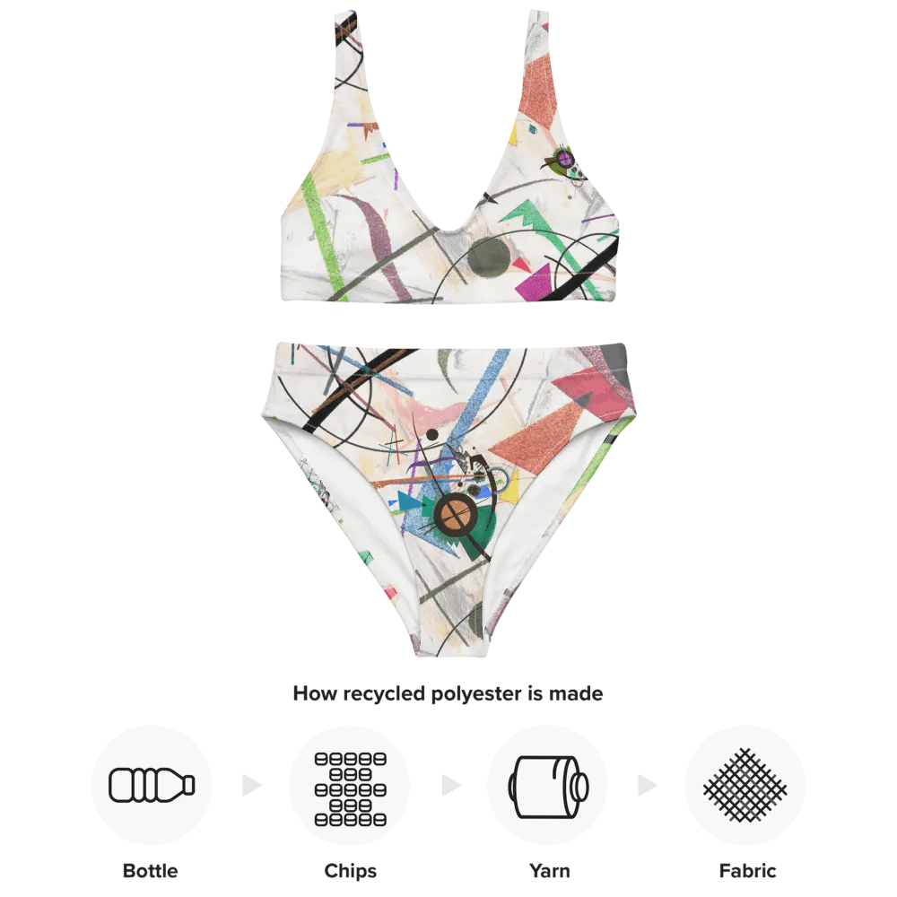 Abstract Lithographic Pattern Design High Waisted Bikini - V1 product image (3)
