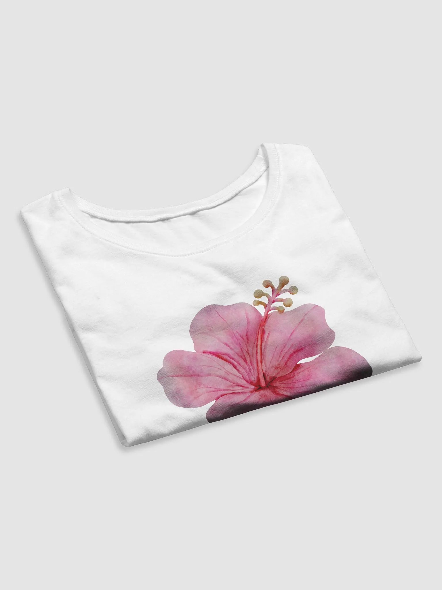 Pink Hibiscus Flower Baby Tee product image (5)