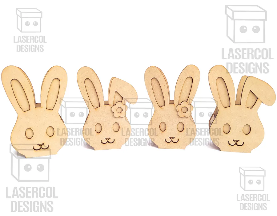 Easter Bunny Basket Set 1 (4 Styles, 2 Sizes) - Laser Cut Files product image (10)