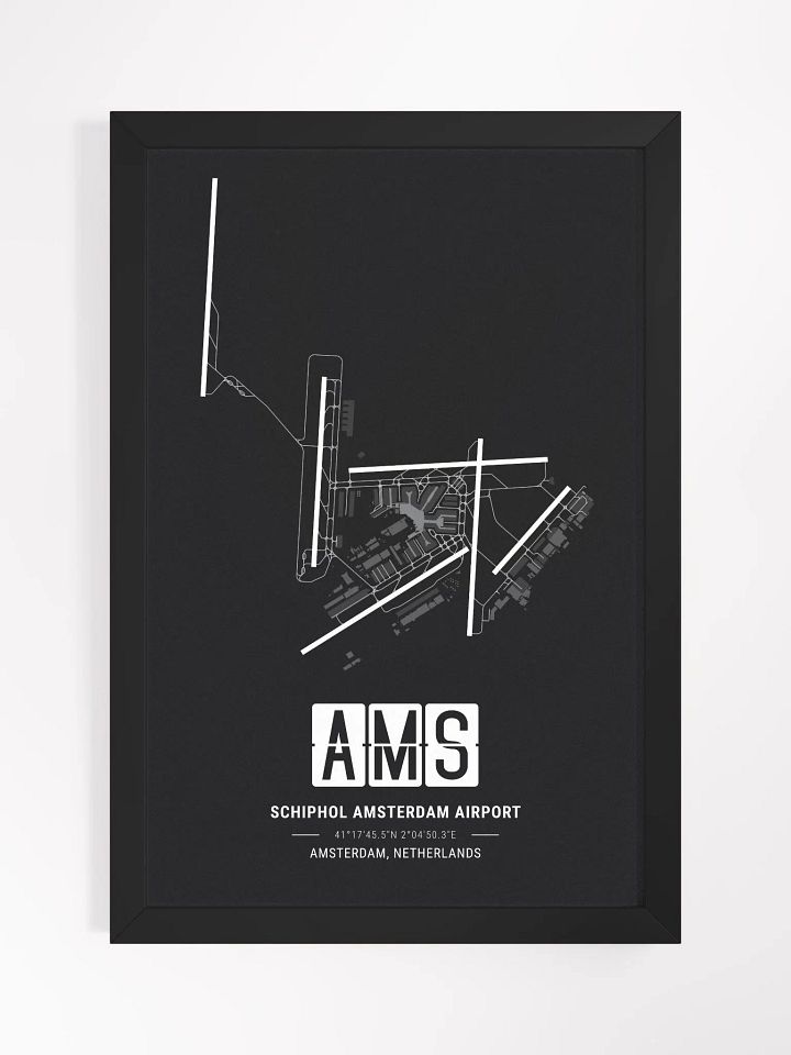 Framed Airport AMS Premium Map On Matt Paper product image (1)