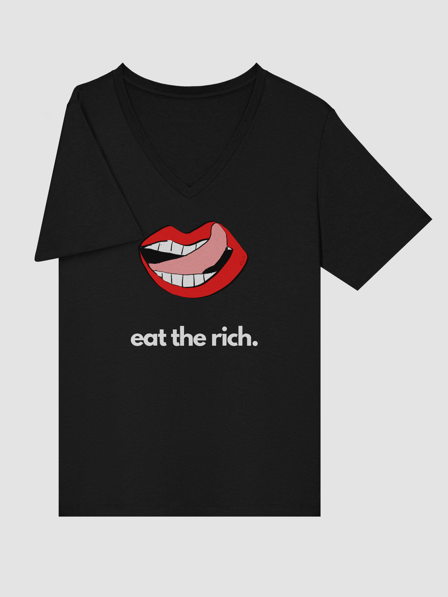 Eat The Rich Relaxed V-Neck Tee product image (18)