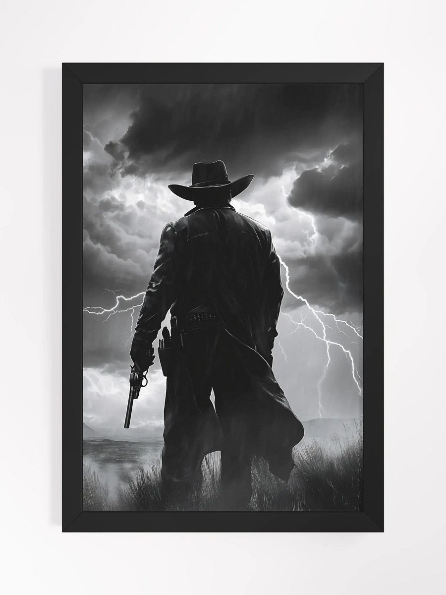 Bravery is Facing the Storm, Not Running from It - Heroic Western Art Poster product image (5)
