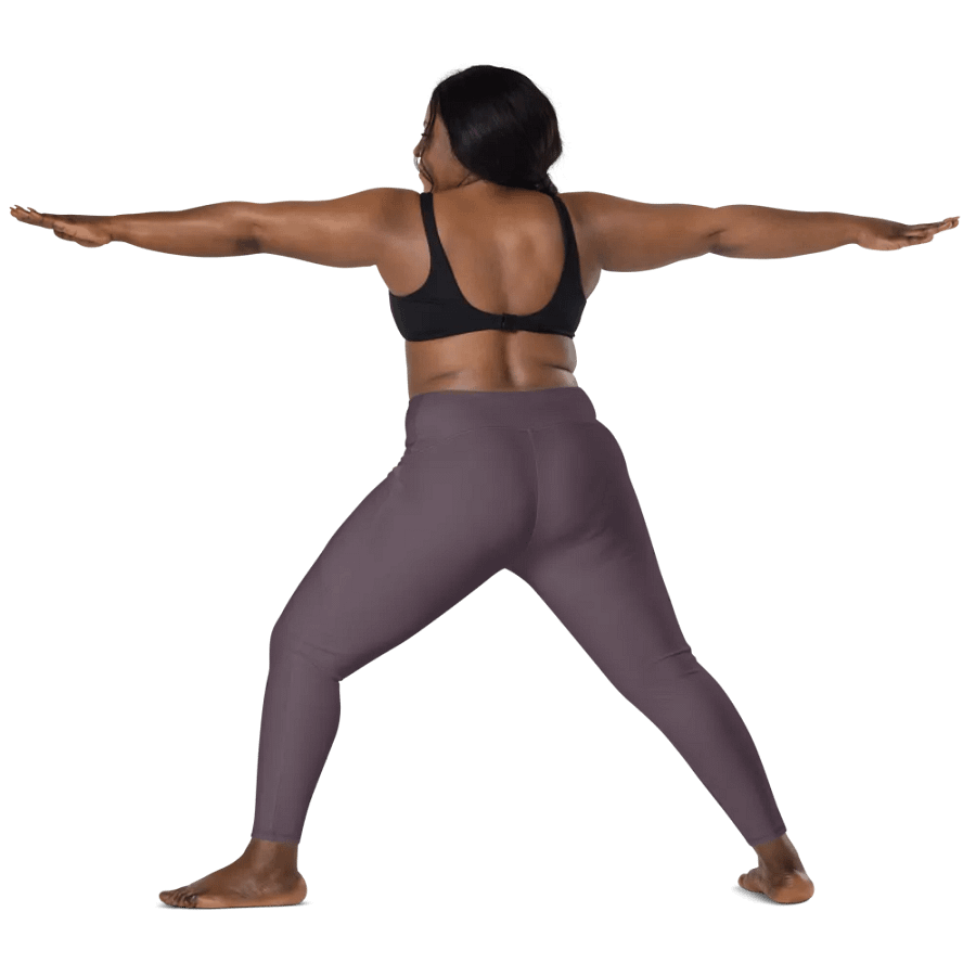 Plain Mauve Soft Summer Women's High Waisted Premium Crossover Leggings with Pockets by Treasure Pie product image (12)