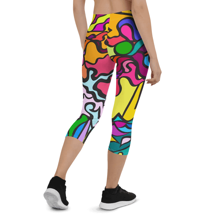 Vibrant Motion Custom Capri Leggings - Wave at Sunset product image (2)