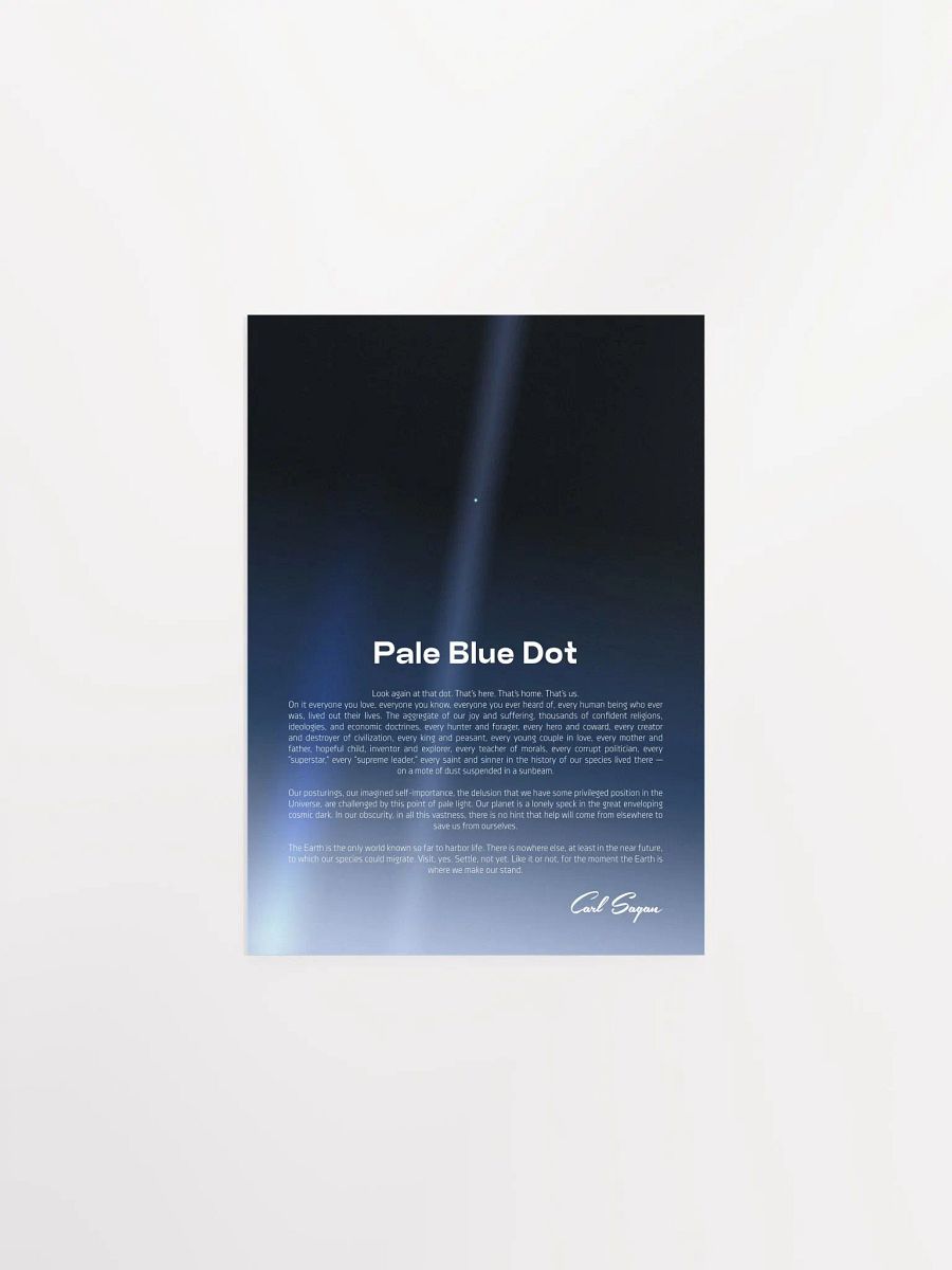 Pale Blue Dot poster, NASA Voyager 1 with Carl Sagan quote — Space poster product image (10)