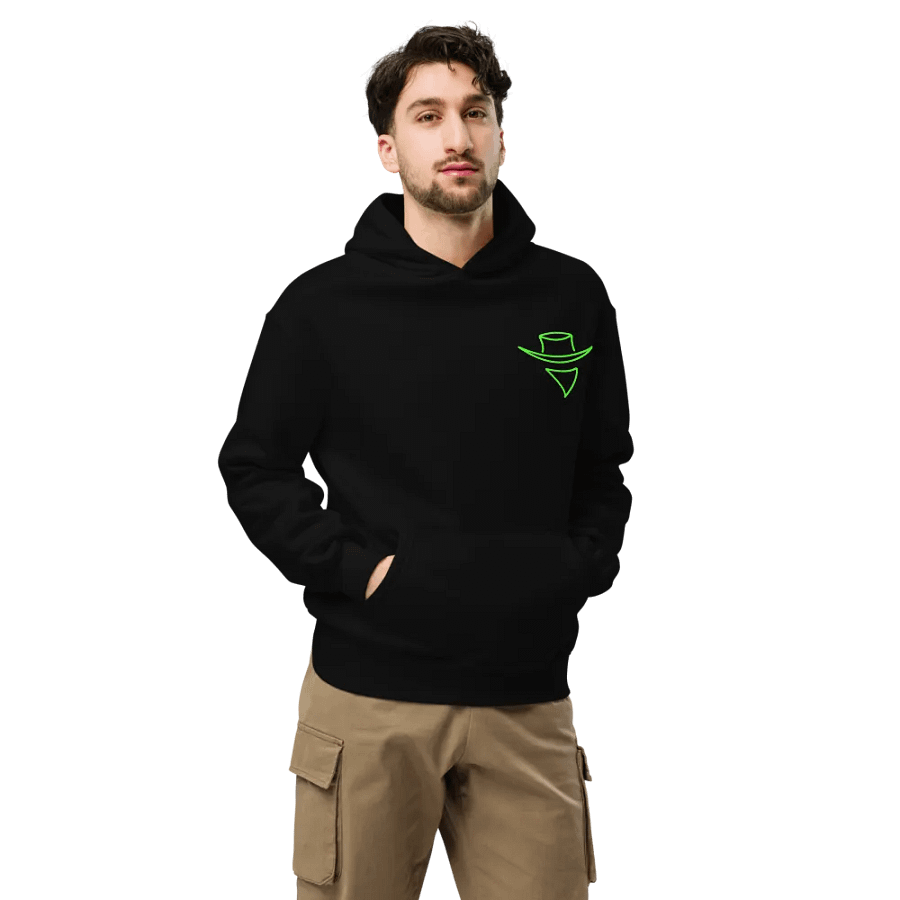 plain black logo hoodie product image (7)