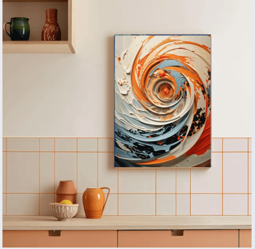 Spiral Chaos Collages Abstract Wall Art product image (1)