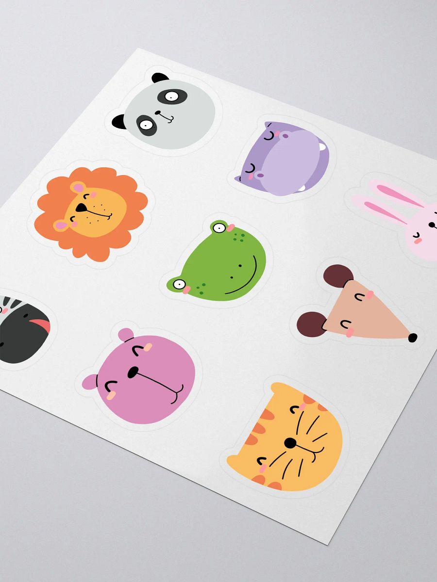Kiss-Cut Kawaii Animal Faces Stickers Pack – Hand-Drawn Cute Animal Stickers Set for Crafts, Scrapbooking, and Laptops product image (4)