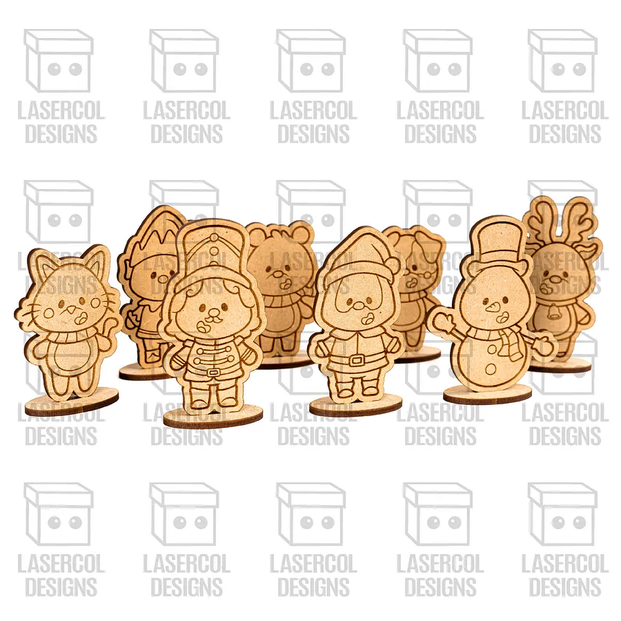 Christmas Characters Cut Outs with Base - Laser Cut Files product image (3)