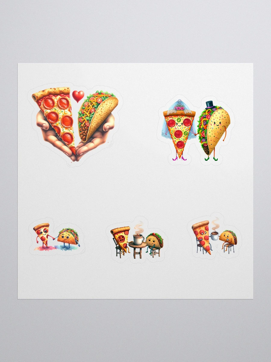 Pizza and Taco Kiss Cut Stickers. product image (1)