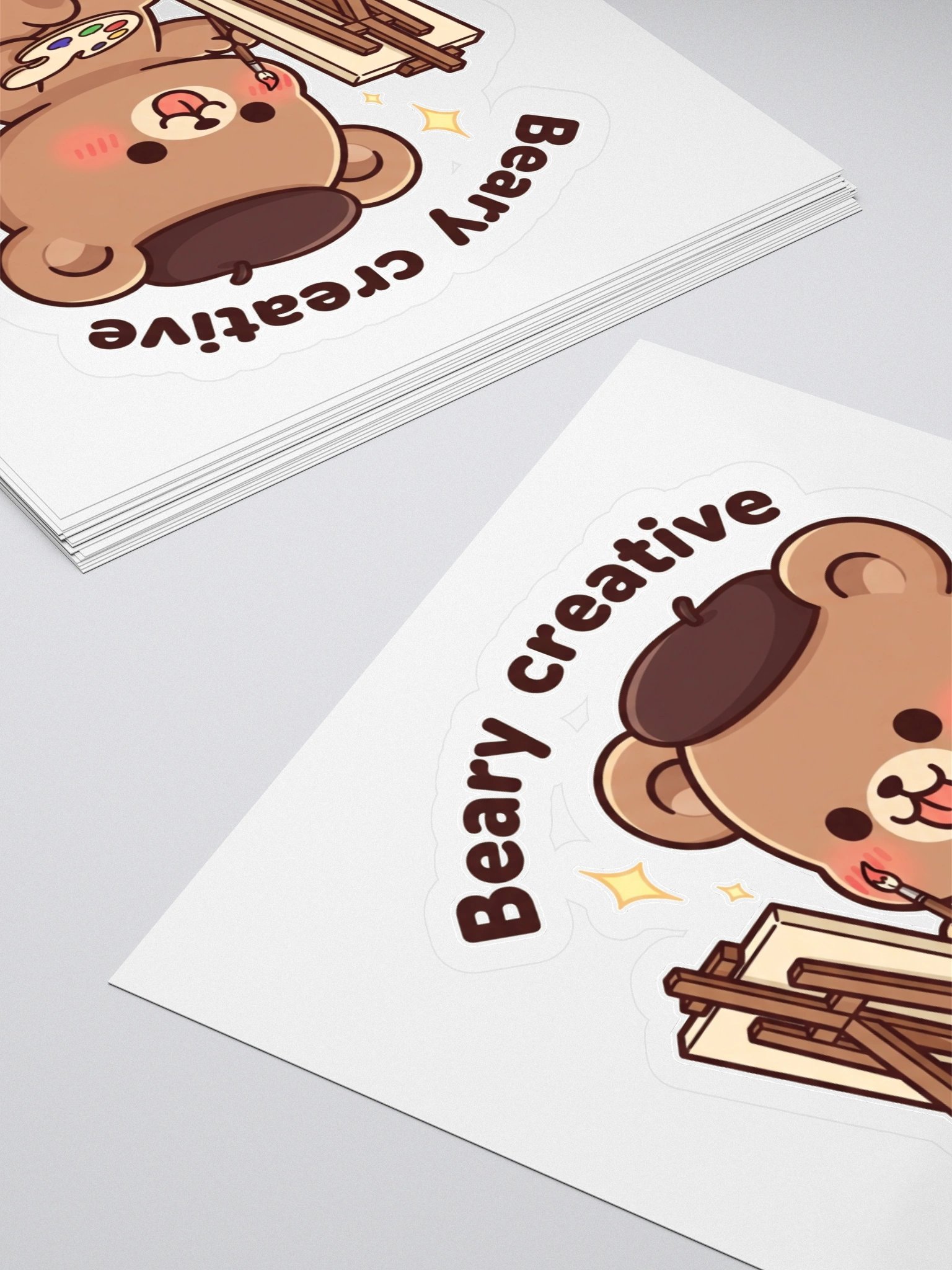 Bear in Artist Mode Kiss Cut Sticker product image (4)