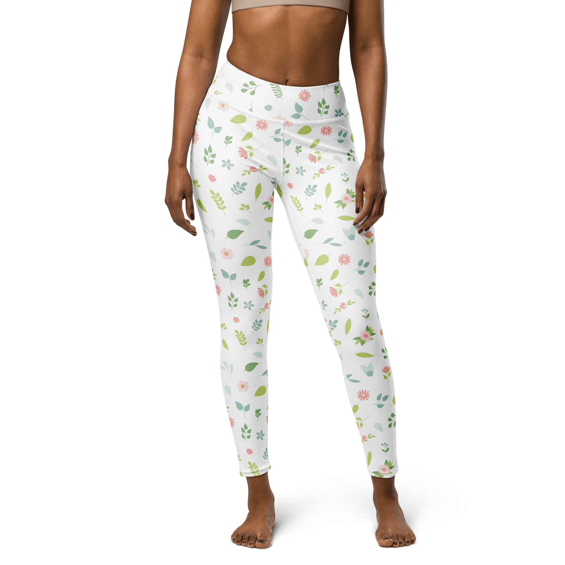 Floral Whimsy High-Waisted Leggings - Pastel Garden Pattern Activewear product image (1)