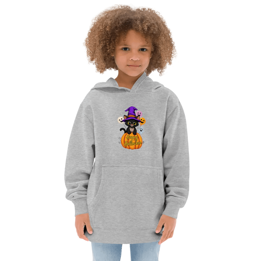Witchy Sitting Pumpkin Cat Youth Pullover Fleece product image (30)