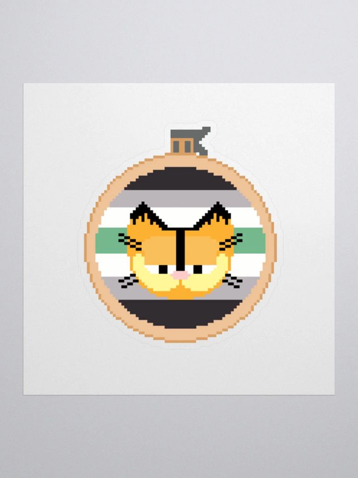 Garfield cross stitch sticker (agender) product image (1)