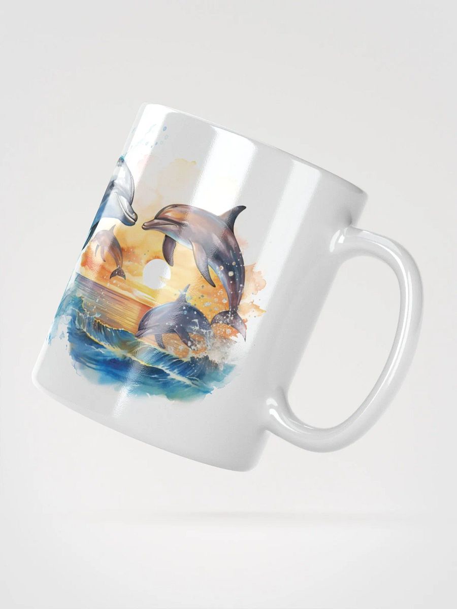 Sunset Dolphins White Glossy Mug product image (4)