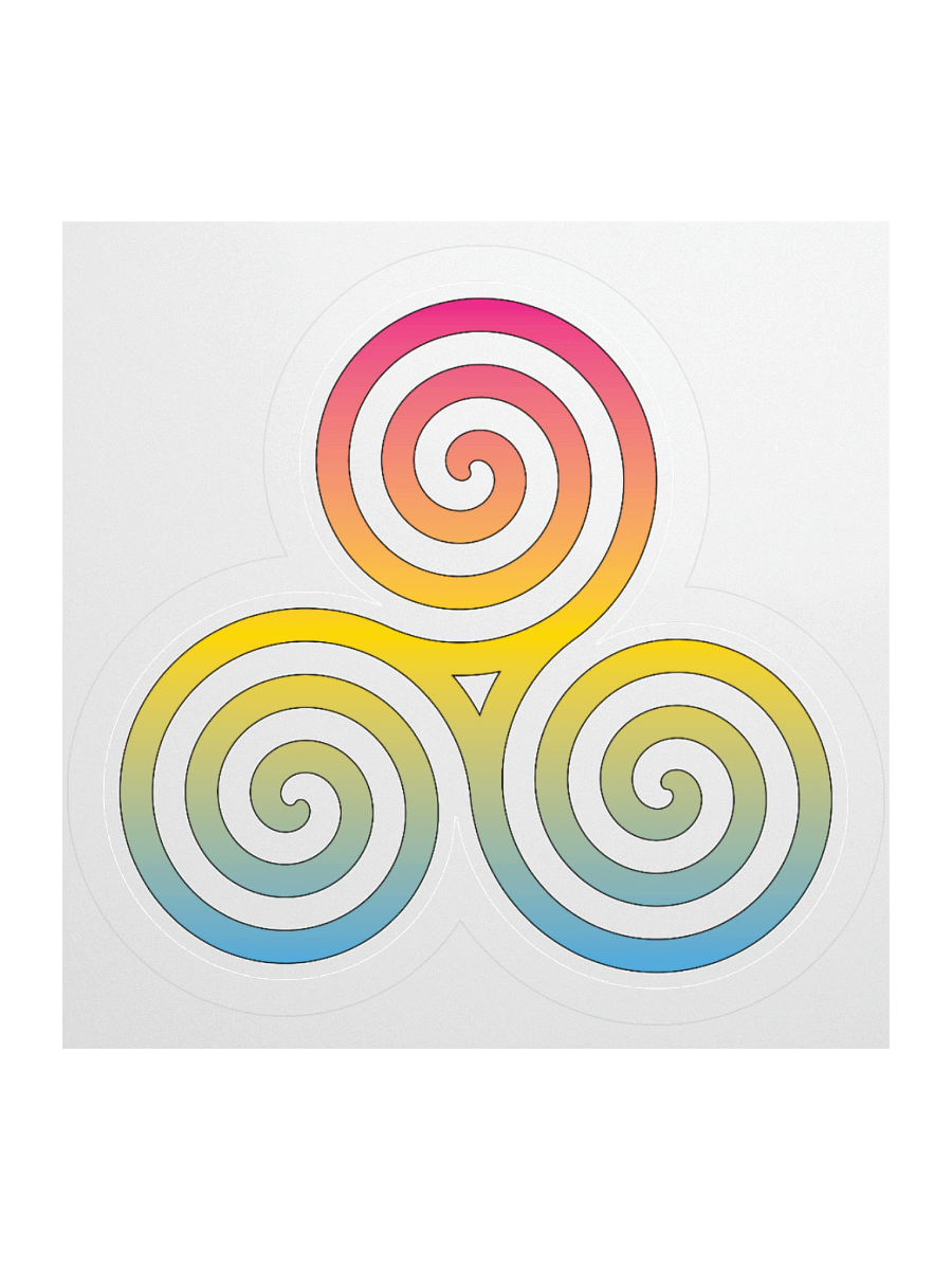 Pansexual Pride Gradient Celtic Triskelion Sticker product image (1)