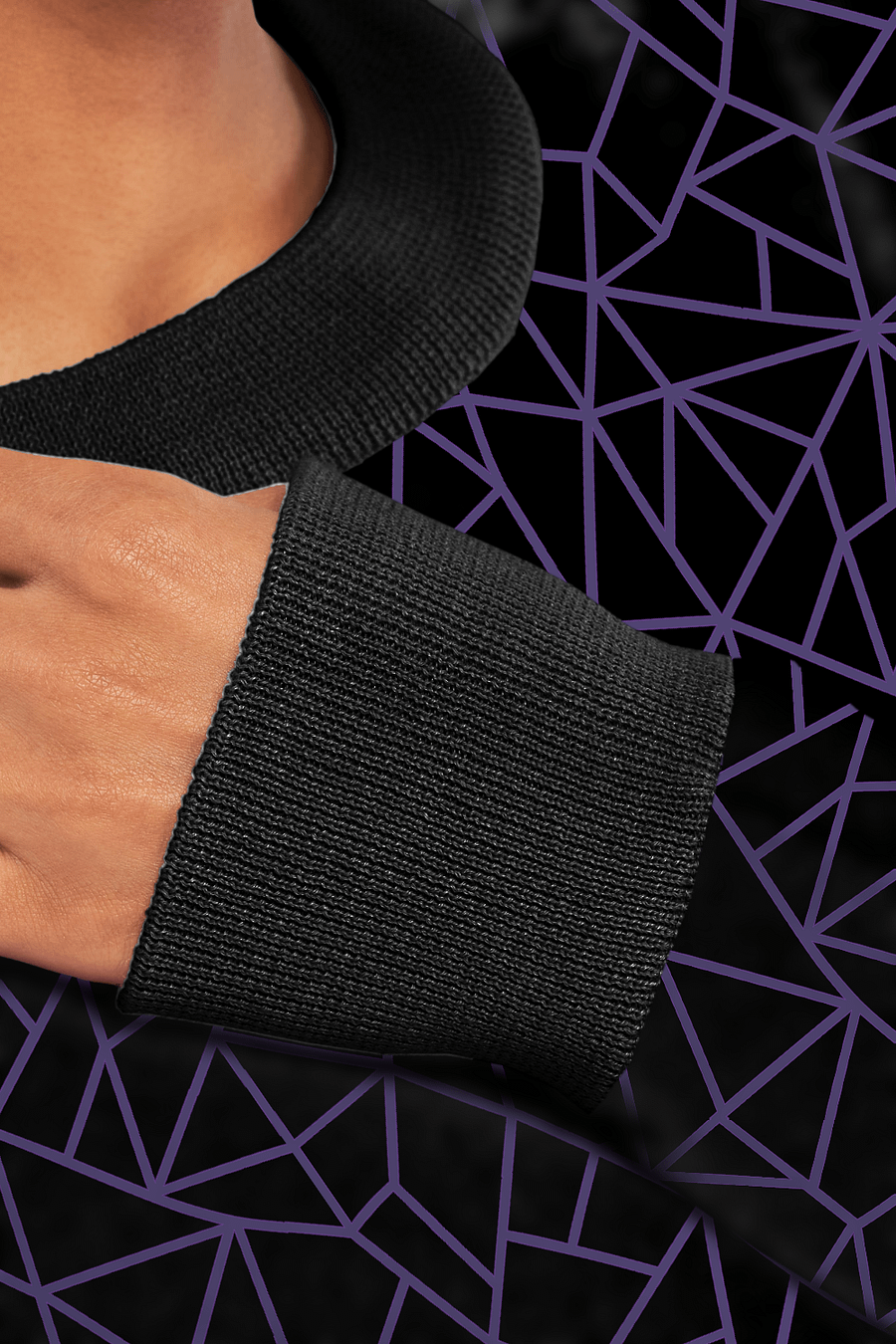 Purple Black Geometric Sweater product image (11)