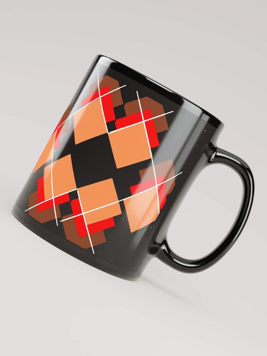 Brown, Red And Orange Overlapping Diamonds Black Mug product image (5)