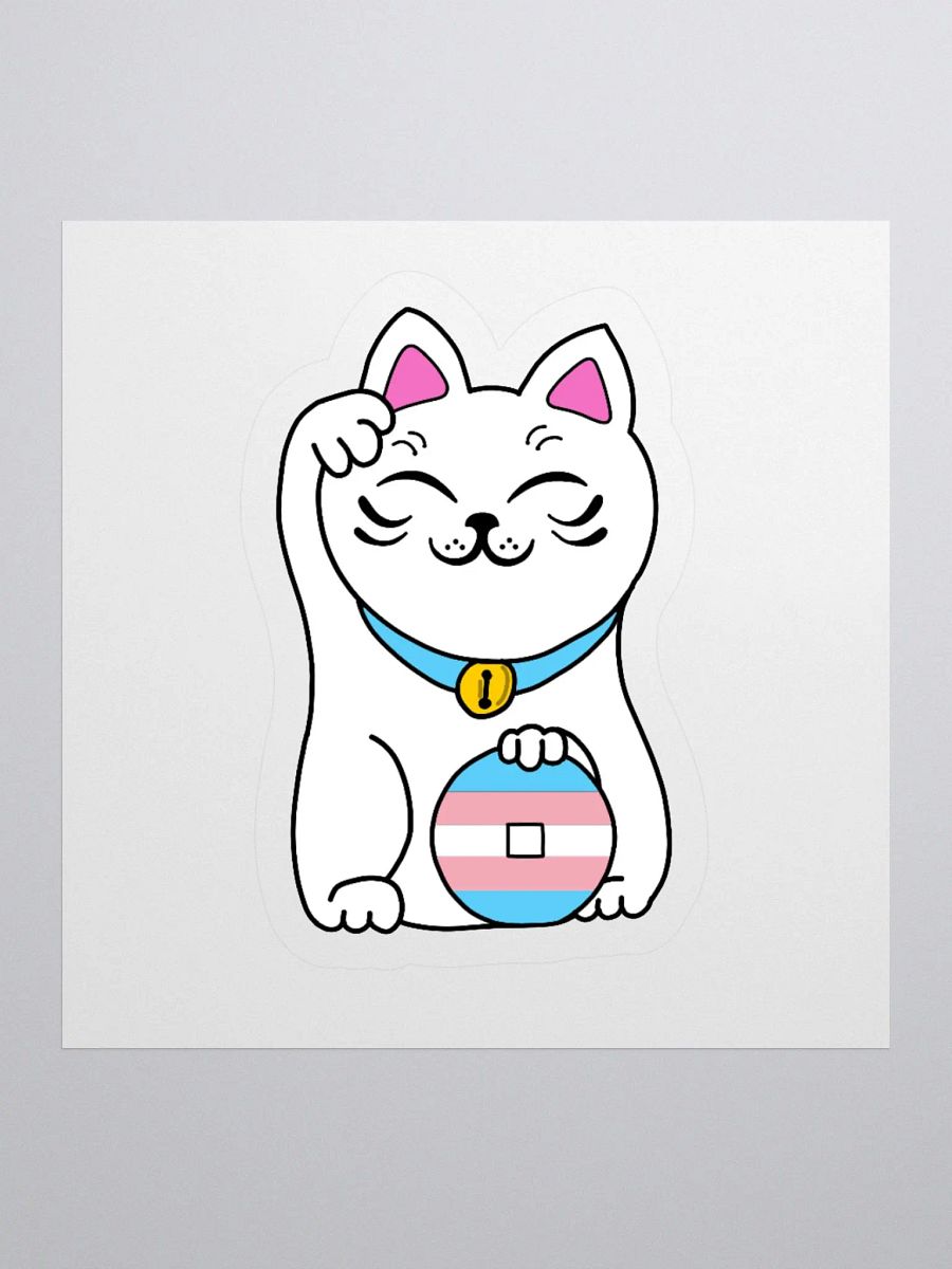 Maneki neko transgender pride sticker product image (1)