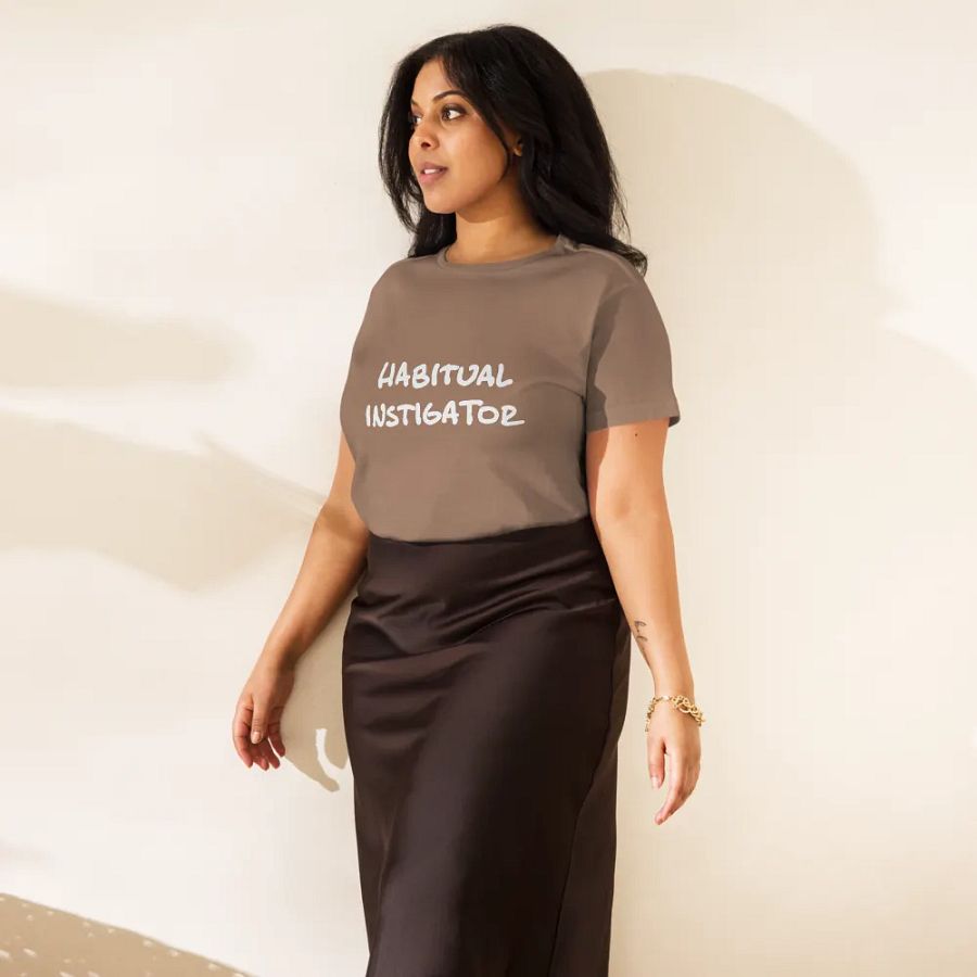 HABITUAL INSTIGATOR (white design) printed waist-length tee product image (22)