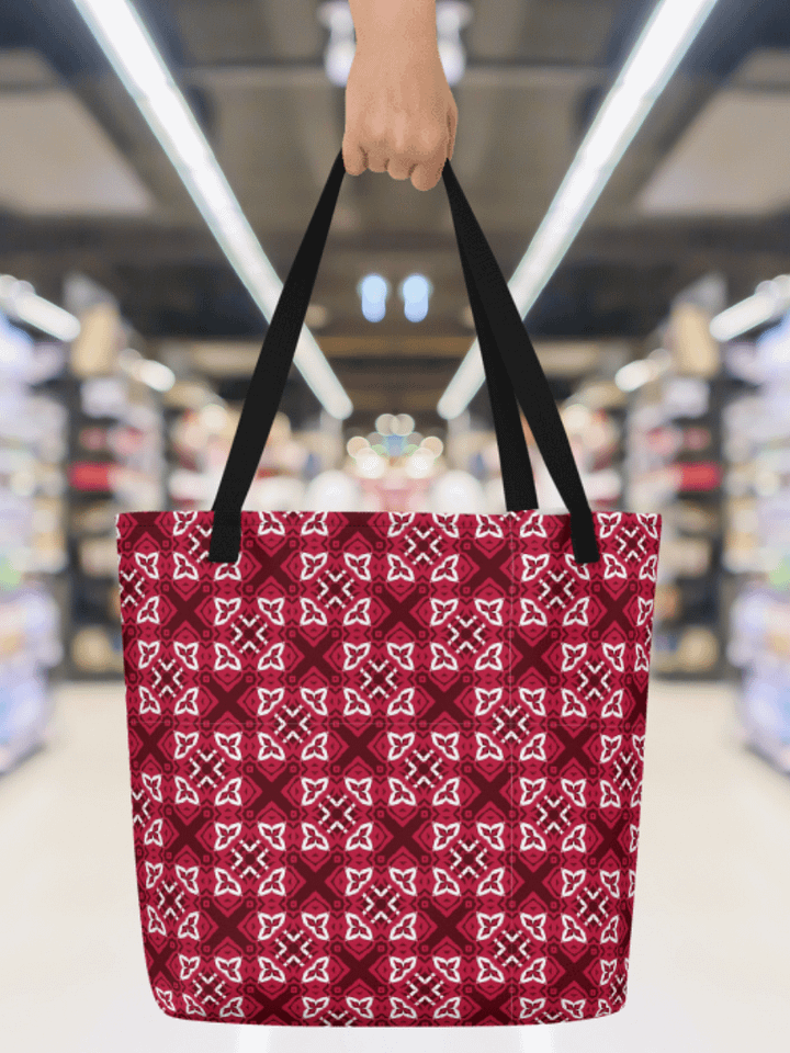 Red Symmetry All-Over Tote Bag product image (1)