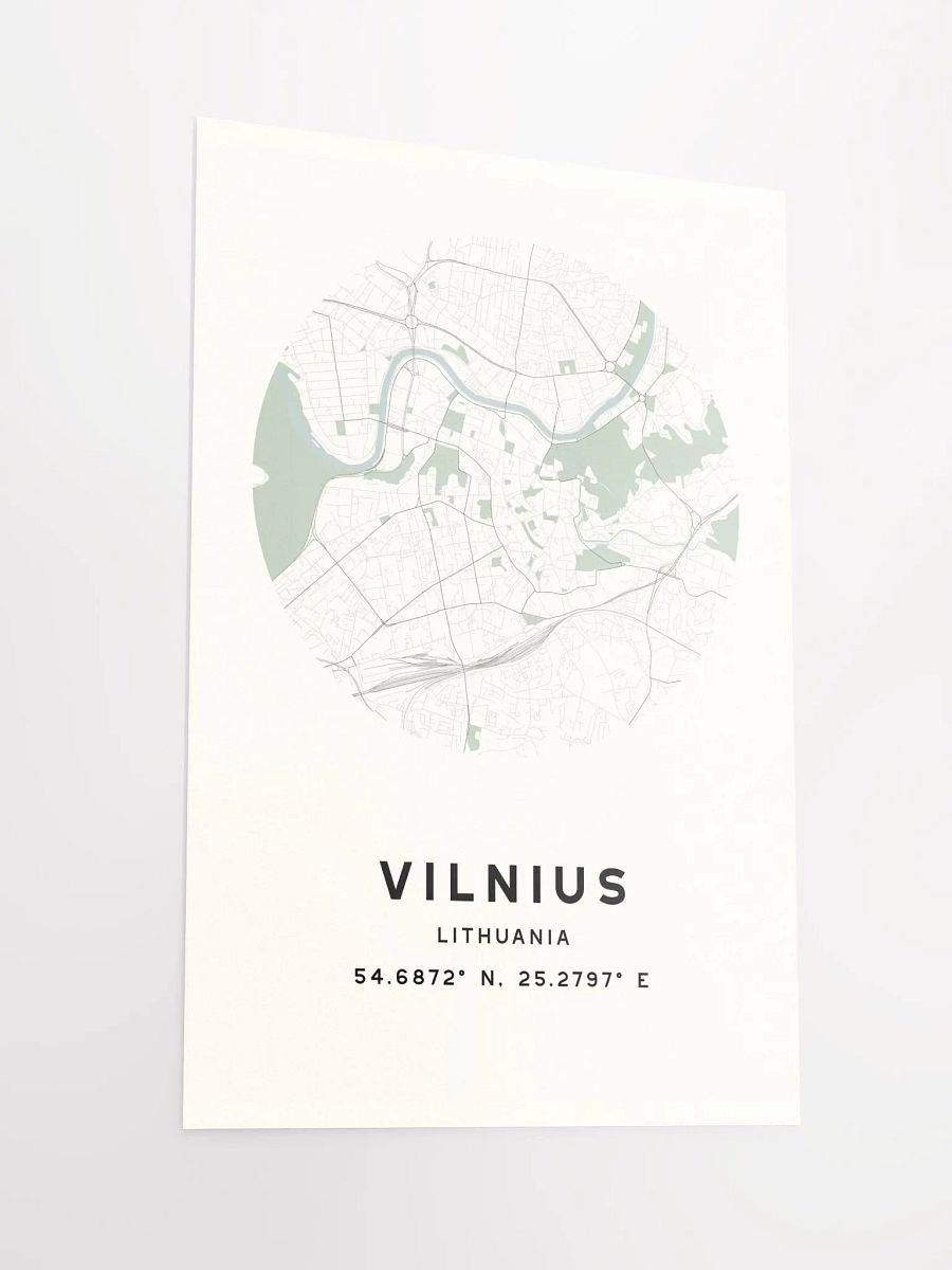 Vilnius Street Map Poster – Beige Minimalist Circular City Art product image (4)