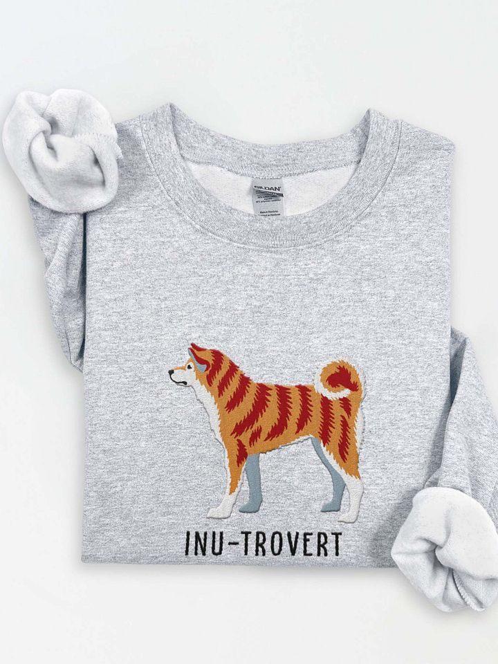 Inu-Trovert Sweatshirt (Embroidered) of a Japanese Akita Inu(Brindle) product image (1)