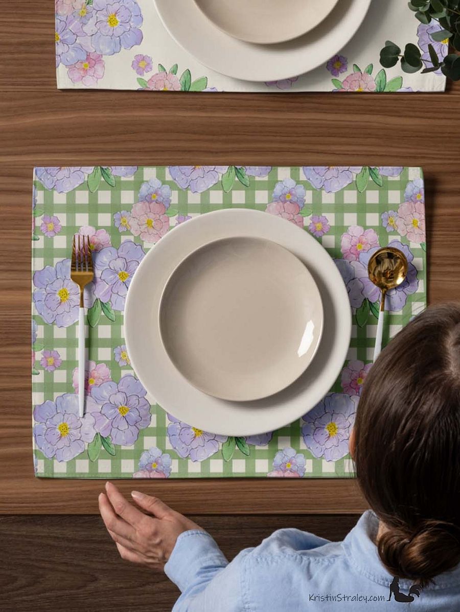 Gingham Blossoms Placemat Set of 4 product image (9)