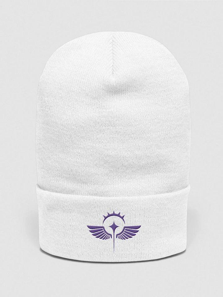 Adeptus Momfriendicus Knit Beanie - Purple Logo product image (3)